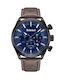 Timberland Millway Watch Chronograph Battery with Brown Leather Strap