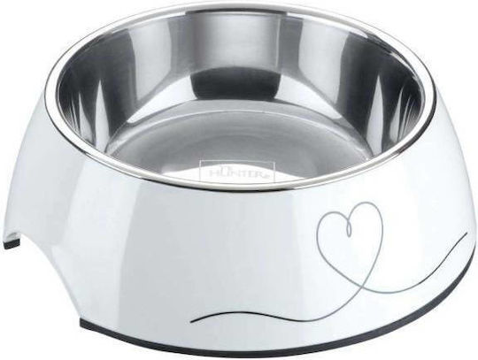 Hunter Valencia Stainless Steel Bowl Food & Water for Dog & Cat 350ml in White Color