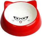 Happypet Ceramic Cat Bowl for Food Red