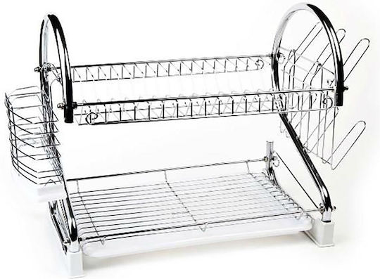 Homestyle Отцедник За Мивка От Метал Сребрист 47.5x24.5x36см Homestyle Отцедник За Мивка От Метал Сребрист 47.5x24.5x36см
