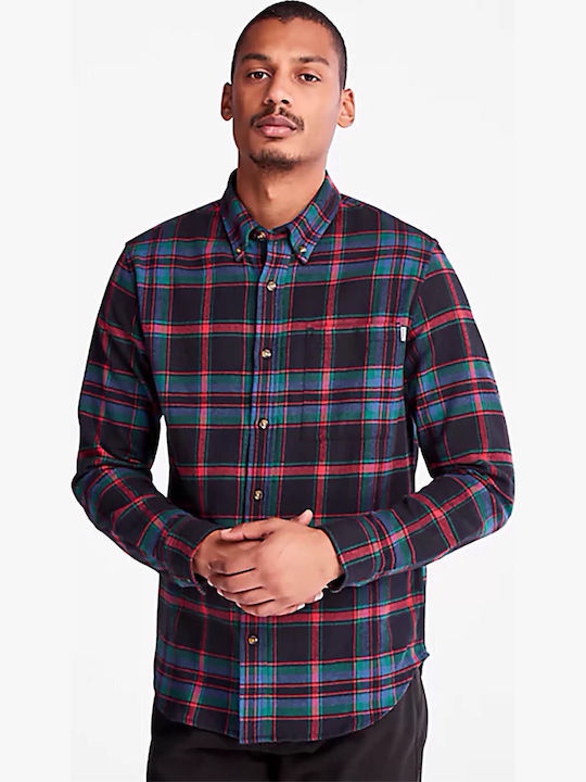 Long-sleeved Flannel Shirt Checked Scarlet Sage