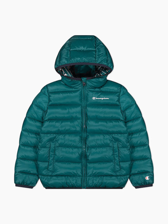 Champion Kinder Sportjacke Kurz mit Kapuze Grün