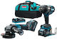 Makita DK0139G202 Set Angle Wheel & Impact Driver with 2 Batteries 4Ah and Case