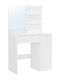 Wooden Makeup Dressing Table White with Mirror 80x40x132cm