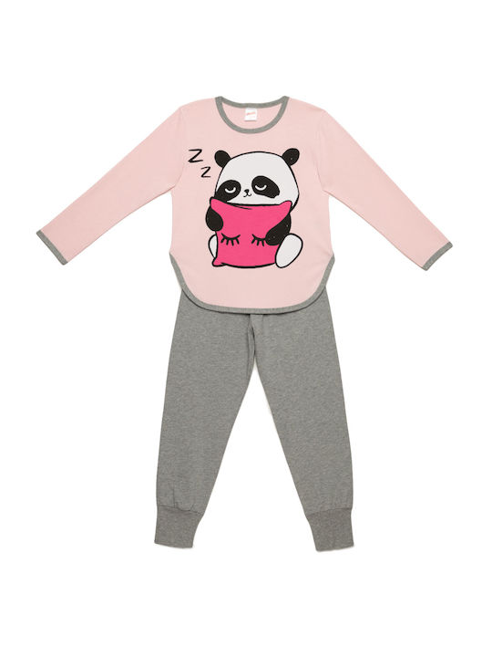 Minerva Set Top & Bottom Kids Winter Cotton Pyjamas Pink