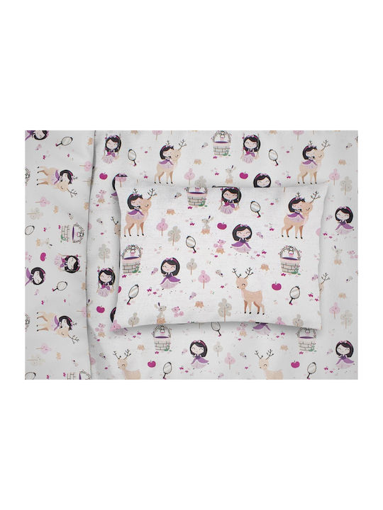 Dimcol Lily Deer Față de pernă pentru bebeluși din 100% bumbac Albă 35x45cm