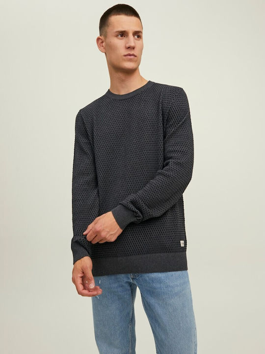 Jack & Jones Herren Langarm-Pullover Dark Grey Melange