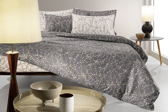 Guy Laroche Duvet Cover Set Cotton Single with Pillowcase 165x225 Emilia Charcoal