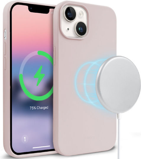 Crong Color Premium MagSafe Back Cover Silicone Pink Sand (iPhone 14)