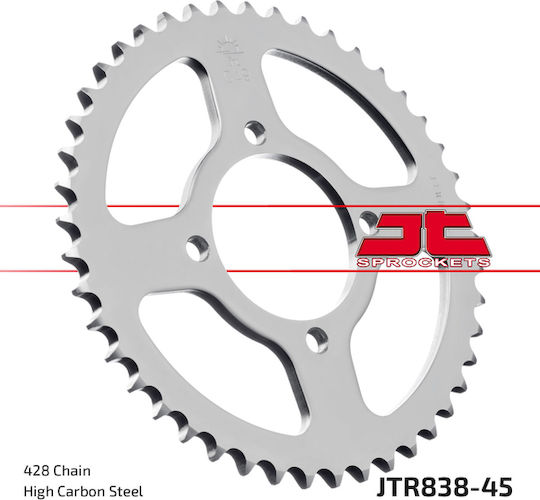 JT Sprockets Γρανάζι Πίσω 45 Δοντιών για Yamaha Crypton R 115 / YBR 125