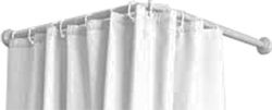 Mirtak Telescopic Corner Shower Curtain Rod Wall Mounted Plastic White 70x100-175cm