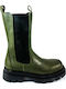 Leather Women's Chelsea Boots Green