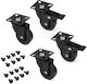 Emuca Furniture Wheel made of Plastic in Black Color 7.5x7.5cm 4pcs