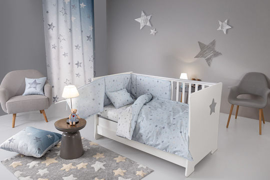 Guy Laroche Orin Baby Sheets Set Crib Cotton Light Blue 115x170cm 3pcs