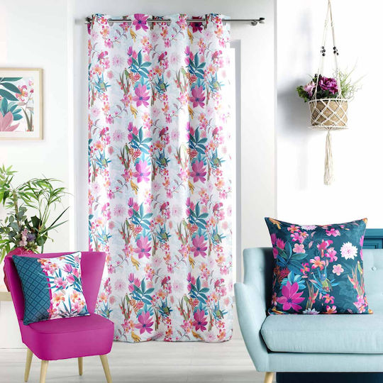 Vorhang mit Grommets L-C Exotic Paradise Rideau Blanc 140x260cm