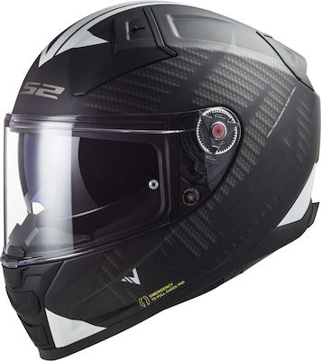LS2 FF811 Vector II Full Face Helmet with Pinlock ECE 22.06 1500gr Splitter Black/White 108112012