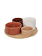 Secret de Gourmet Ceramic Dessert Divided Serving Tray with 4 Slots Beige Ø33cmxY10.5cm 5pcs