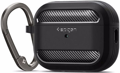 Spigen Rugged Armor Silicone Case with Keychain Black for Apple AirPods Pro