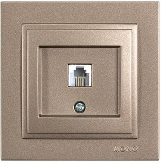 Eurolamp Complete Single Telephone Socket Brown 152-10538