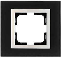 Eurolamp Schalterrahmen 1-fach in Schwarz Farbe...