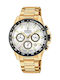 Festina Men's Watch 45mm Chronograph Battery with Gold Metal Bracelet