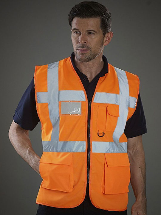 Yoko Safety Vest with Reflective Film Orange Fluo Orange/Royal