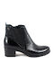 Women's Patent Leather Ankle Boots with Medium Heel black patent leather