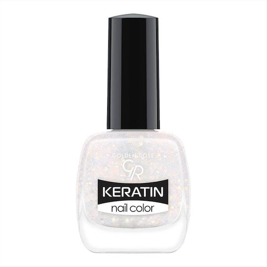 Golden Rose Keratin Лак за Нокти Бял 405 10.5мл