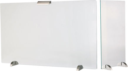 Zogometal 562-562/02 Glass Fireplace Screen with 2 Panels 90x40x50cm Silver