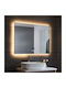 Sparke Miroa Rechteckiger Badezimmerspiegel LED Berührung aus Metall 90x55cm Schwarz