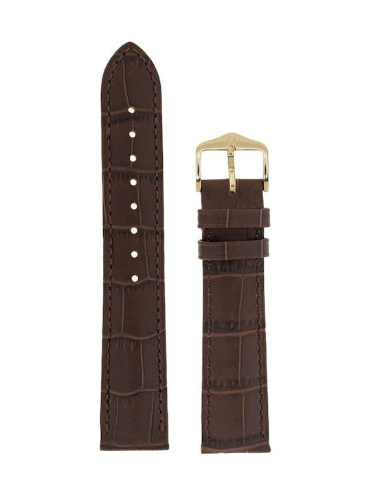 Hirsch Duke Δερμάτινο Λουράκι Καφέ 20mm
