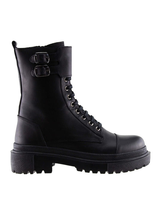 Leather Women's Ankle Boots Black