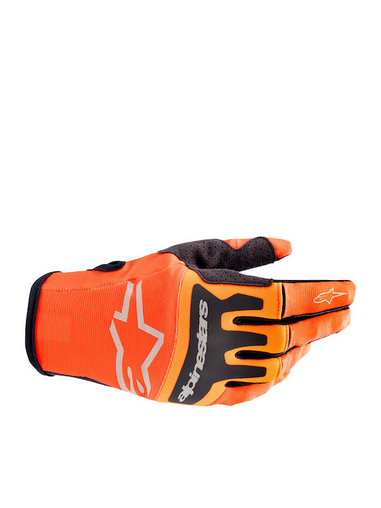 Alpinestars 2023 Techstar Καλοκαιρινά Ανδρικά Γάντια Μotocross Πορτοκαλί