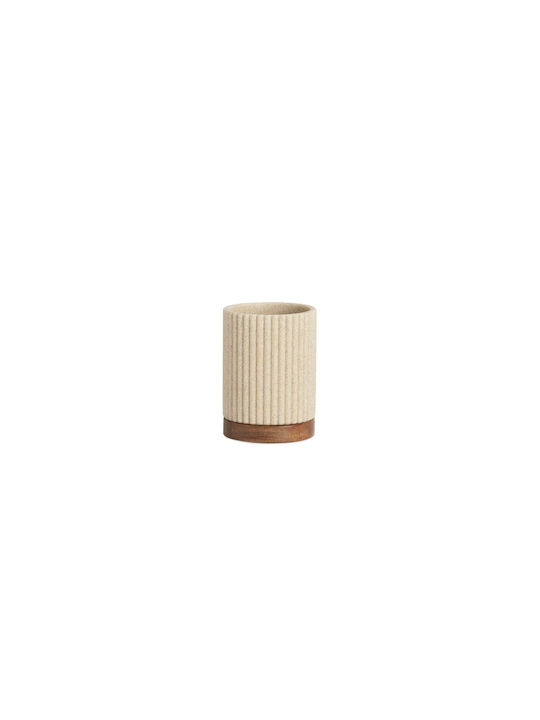 Andrea House AH- Tisch Getränkehalter Keramik Wood/Beige