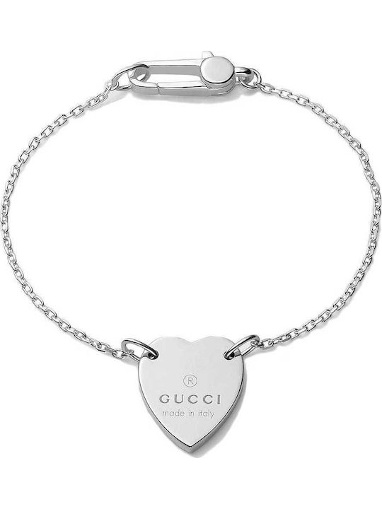 Gucci Damen Armband Kette mit Design Herz aus Silber