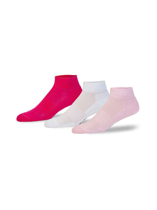 Xcode Girls 3 Pack Sport Ankle Socks Pink