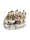 Lianos Christmas Illuminated Decorative Ceramic Village with Music and Movement 35x26.5x23cm.
