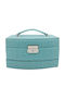 Velvet Jewellery Box with Drawer and Mirror Light Blue 22x13x12.5cm