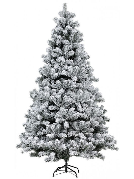 Χριστουγεννιάτικο Δέντρο Ζυρίχη Πράσινο Χιονισμένο 210εκ με Μεταλλική Βάση