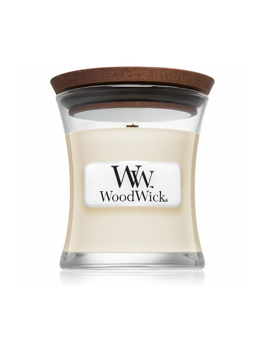 WoodWick Lumânare Aromată Borcan cu Aromă Ceai și iasomie Alb 85gr 1buc