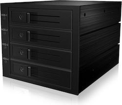 Icy Box Backplane for 4x HDD for 3x 5,25" bay with lock and fan Black (IB-564SAS-12G)