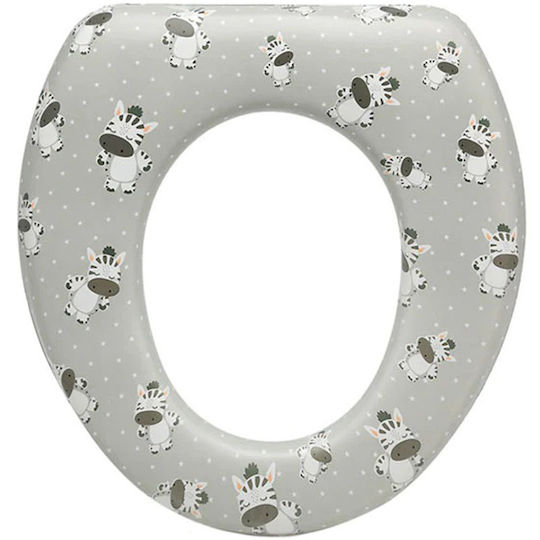 Kiokids Kids Toilet Seat Zebras Gray