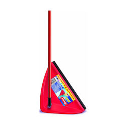 Vileda Flexi Plastic Dustpan with Rubber Band & Stick Red