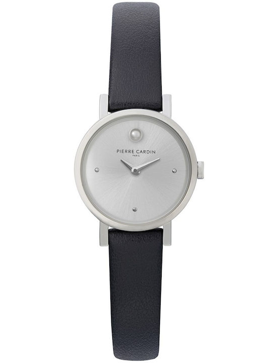 Pierre Cardin Γυναικείο Ρολόι 27mm Μπαταρίας με Μαύρο Δερμάτινο Λουράκι