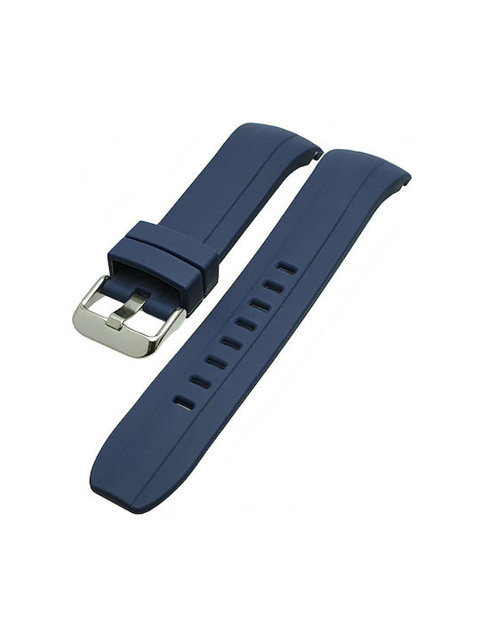 Curved Ends Silicone Strap 22mm Blue