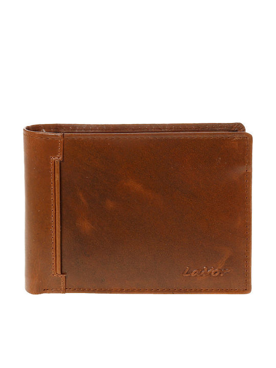 Leather Men's Wallet Classic with RFID Tabac Brown