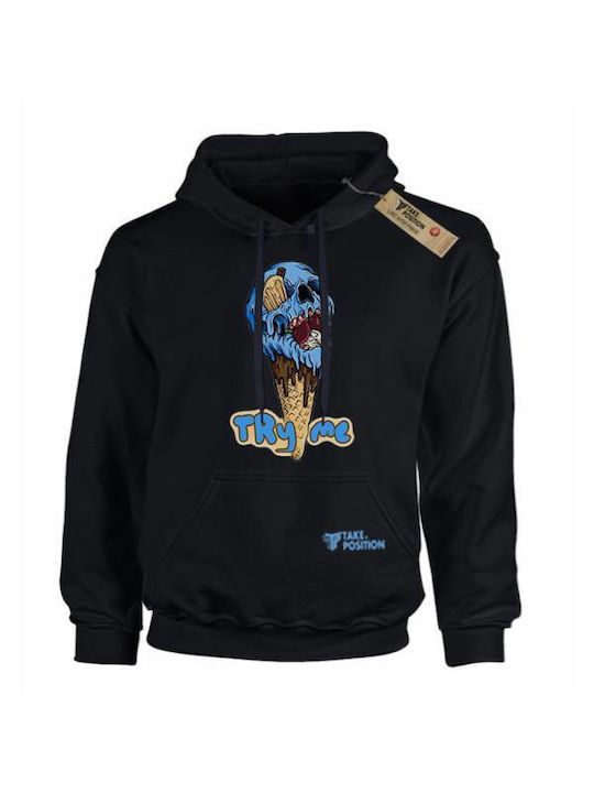 Takeposition Kids Sweatshirt with Hood and Pocket Black Try Me