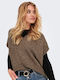 Winter Women's Sleeveless Tunic with V-Neck Brown
