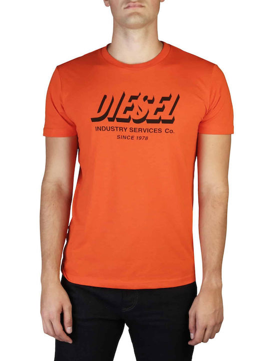 Diesel T-Diegos-A5 Ανδρικό T-shirt Πορτοκαλί με Λογότυπο