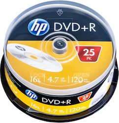 HP Εγγράψιμα DVD+R 16x 4.7GB Cake Box 25τμχ